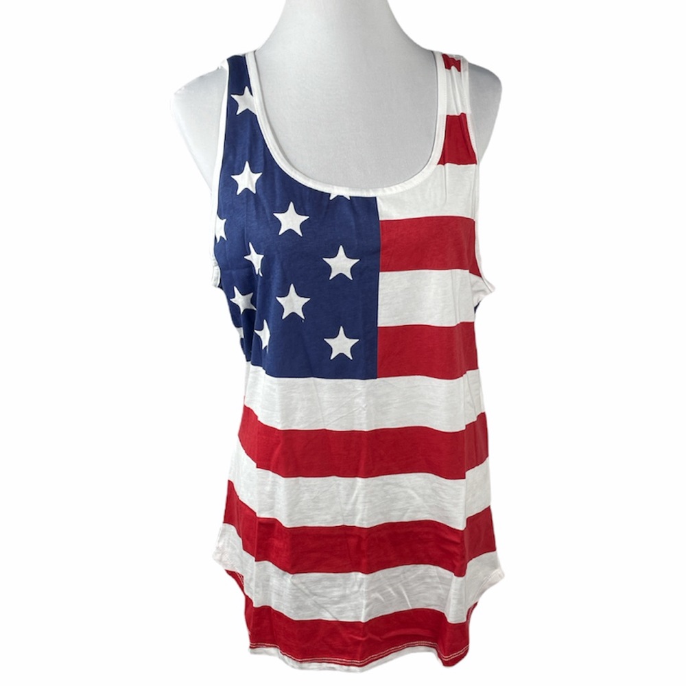 Life Clothing Co. American Flag Tank Top, White